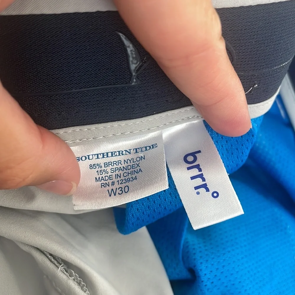 Southern Tide Mens Performance Shorts Size 30 Light Gray